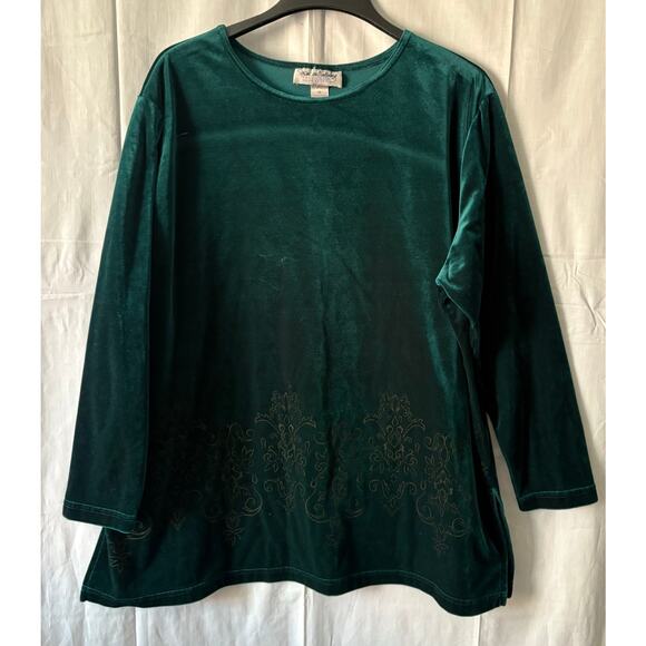 Diane Von Furstenberg Tops - Vintage Diane Von Furstenberg  Color Authority Top  2X Green Velour